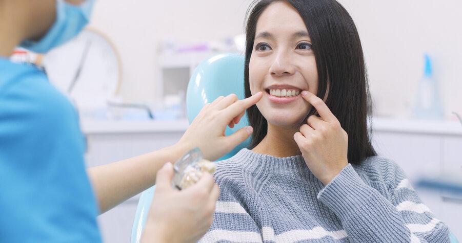 woman getting regular dental checkup
